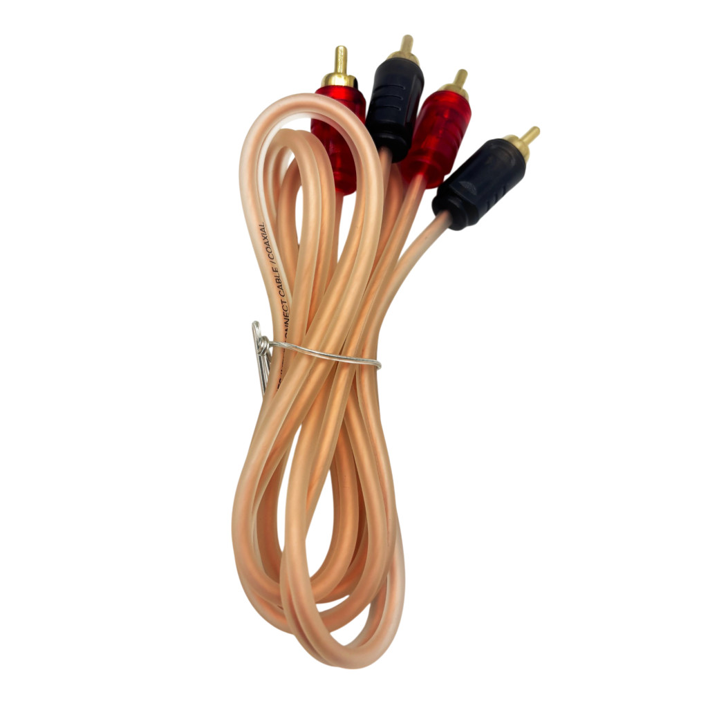 SWAT SIL-210 межблочный кабель 2RCA-2RCA, 1.0 метр, коаксиал, прозрачный, медь