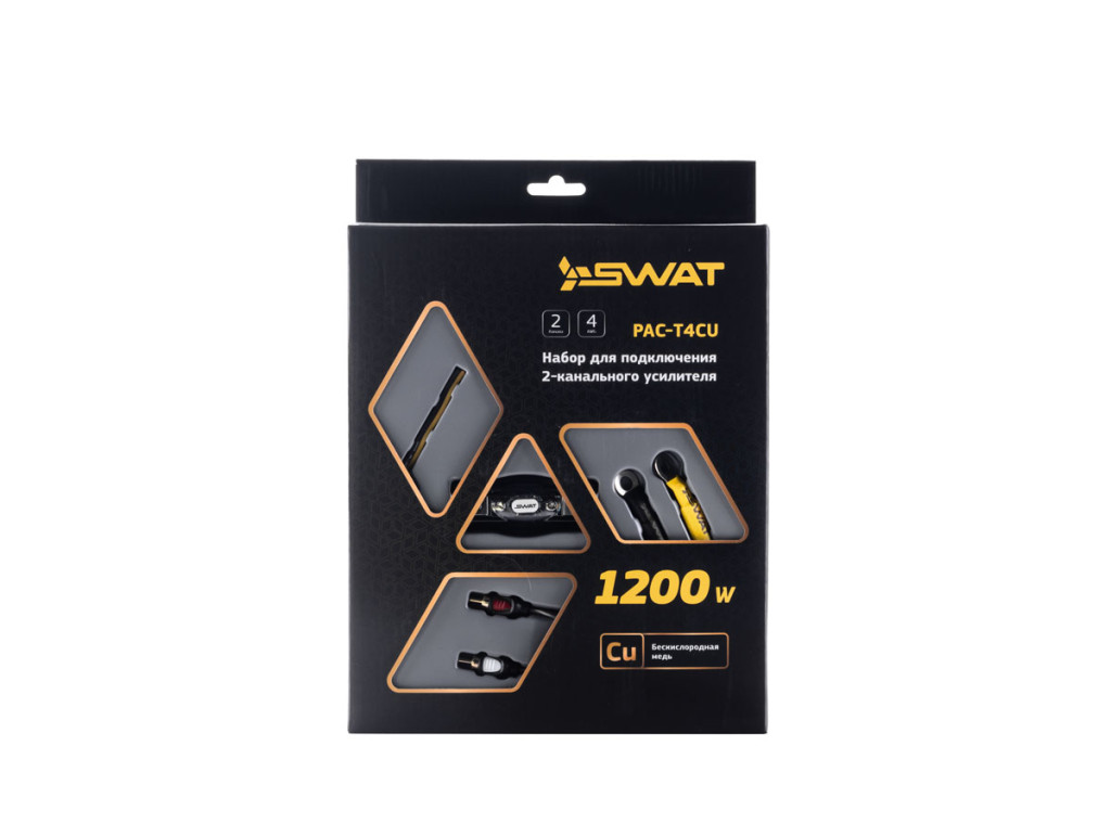 SWAT PAC-T4CU набор проводов для подключения 2х кан. усилителя, 4Ga, МЕДЬ