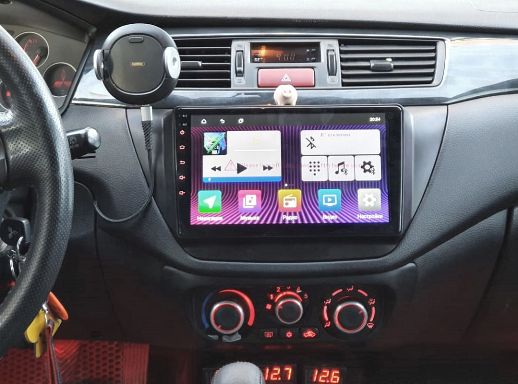 Рамка для UMS  MITSUBISHI Lancer-9 2000-2010 BLACK с переносом управления кондиционером, 9"