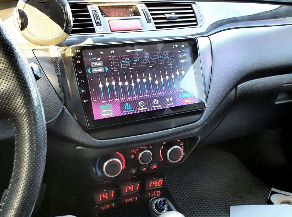 Рамка для UMS  MITSUBISHI Lancer-9 2000-2010 BLACK с переносом управления кондиционером, 9"