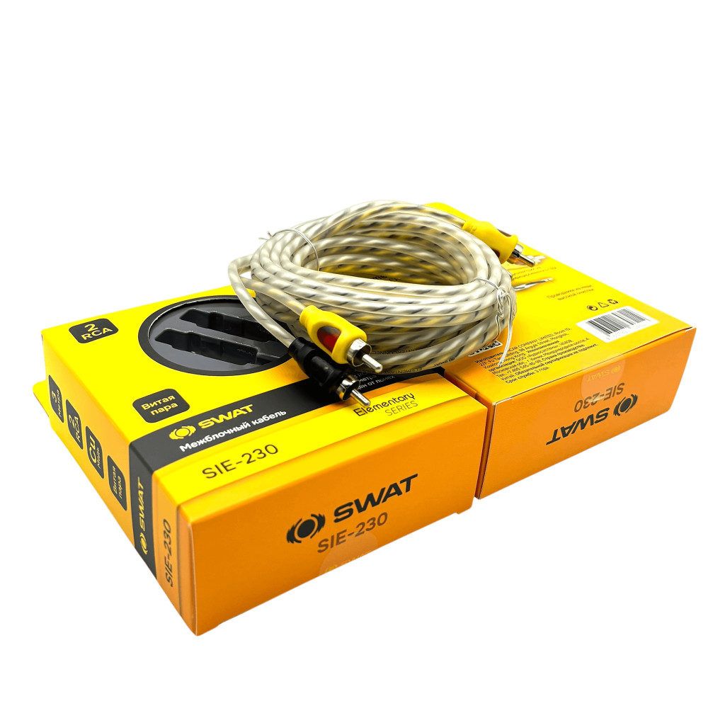 SWAT SIE-230 межблочный кабель 2RCA-2RCA, 3.0 метра, витая пара, медь