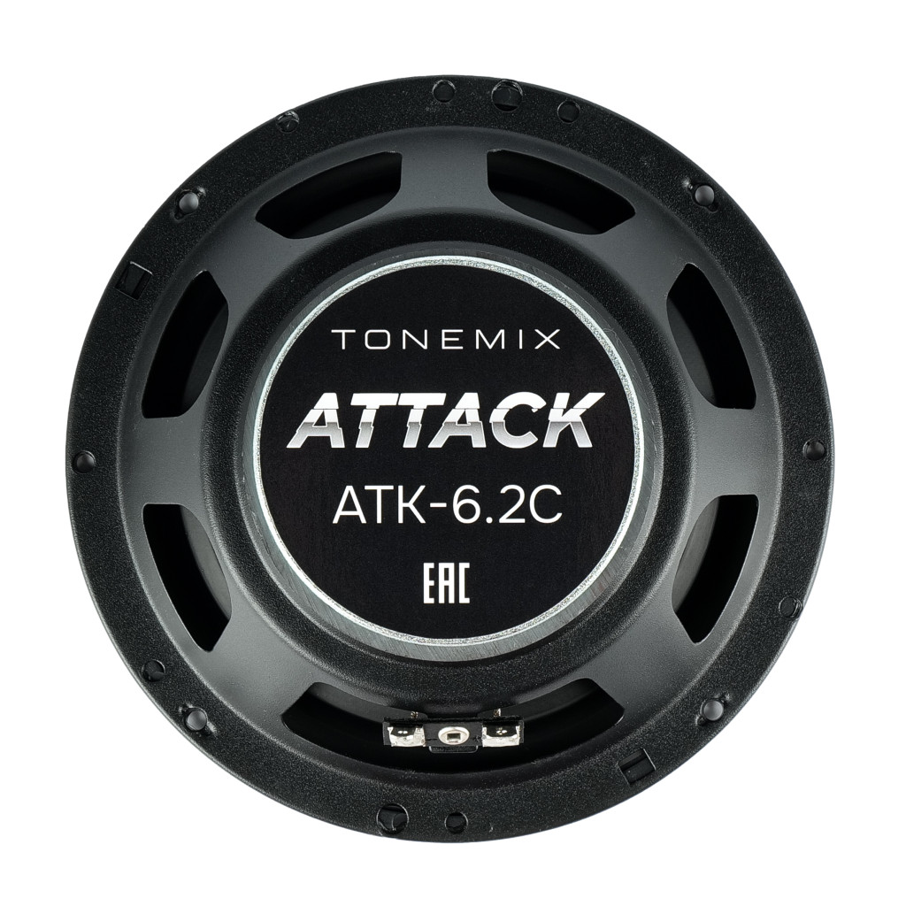 Tonemix ATK-6.2C / 2-x полосная компонентная акустика, НЧ/СЧ-динамик 6,5" (165 мм), ВЧ-динамик 7/8" (22 мм) текстиль RMS 80 Вт, 4 Ом