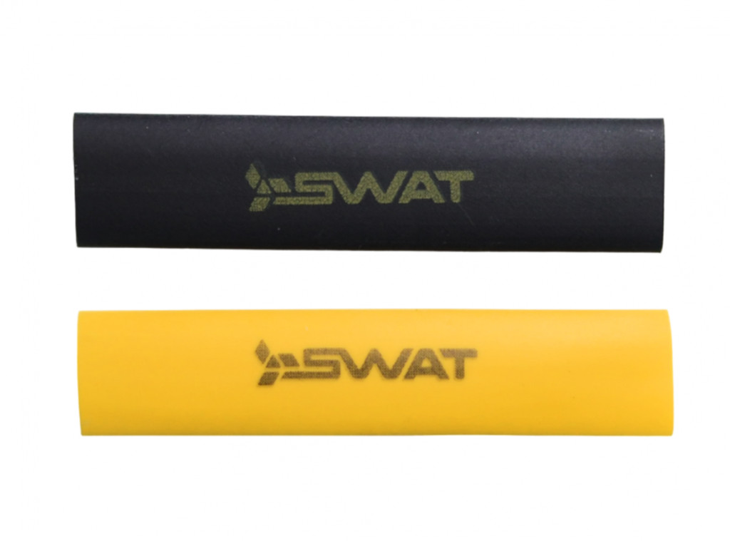 Трубки термоусадочные, d8мм, 14Ga, 5шт. черных и 5шт. желтых длиной 4см.