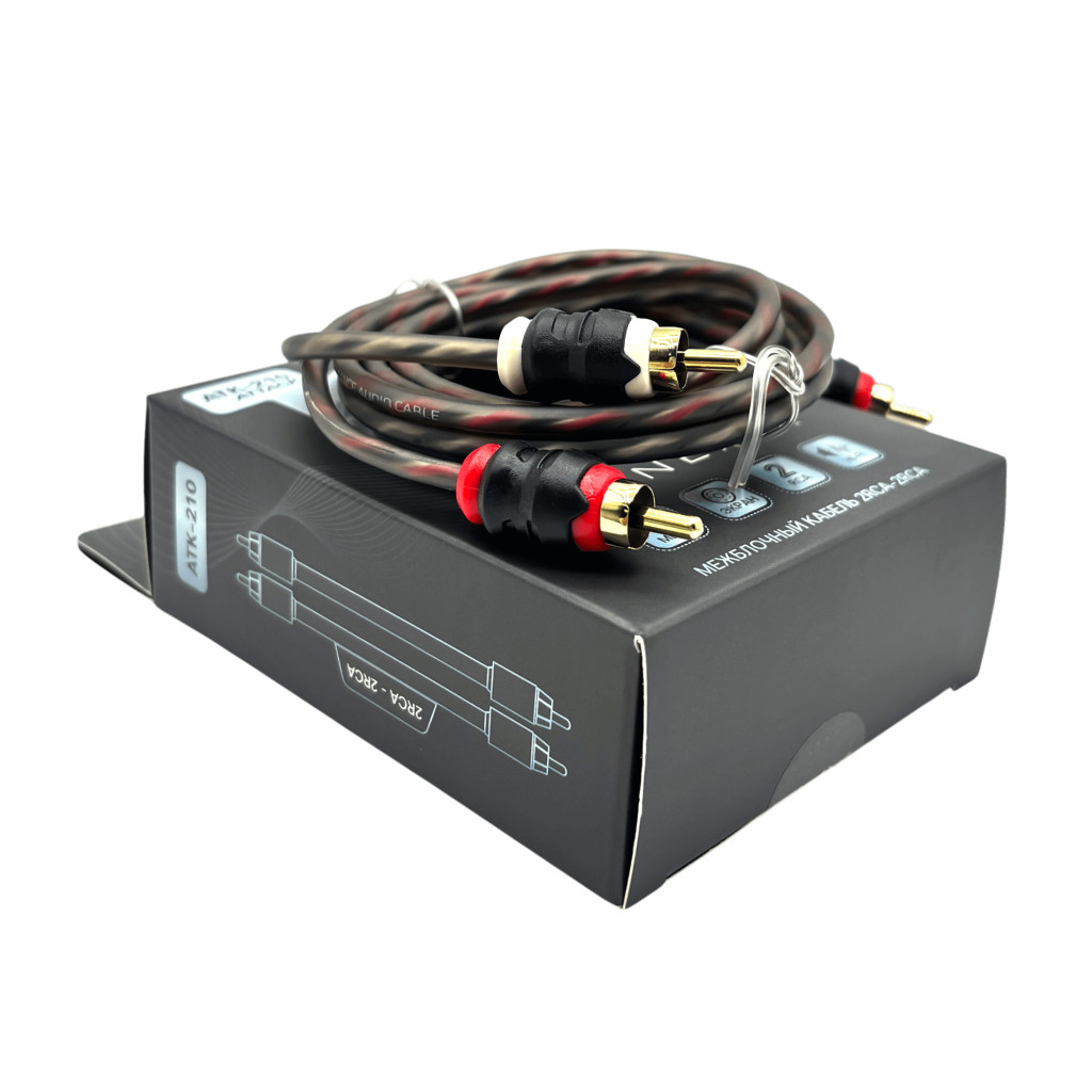 Tonemix ATK-210 межблочный кабель 2RCA-2RCA, 1.0 метр, витая пара, 1 экран, медь