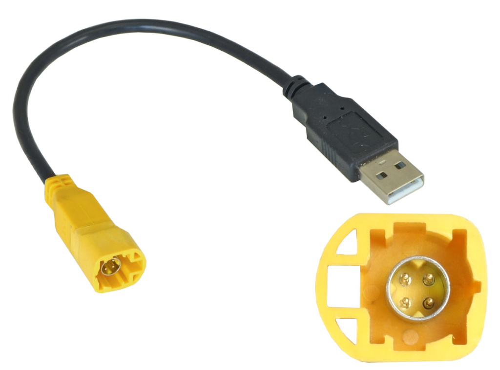 USB-переходник VW, SKODA (тип2) для подключения магнитолы INCAR к штатному разъему USB