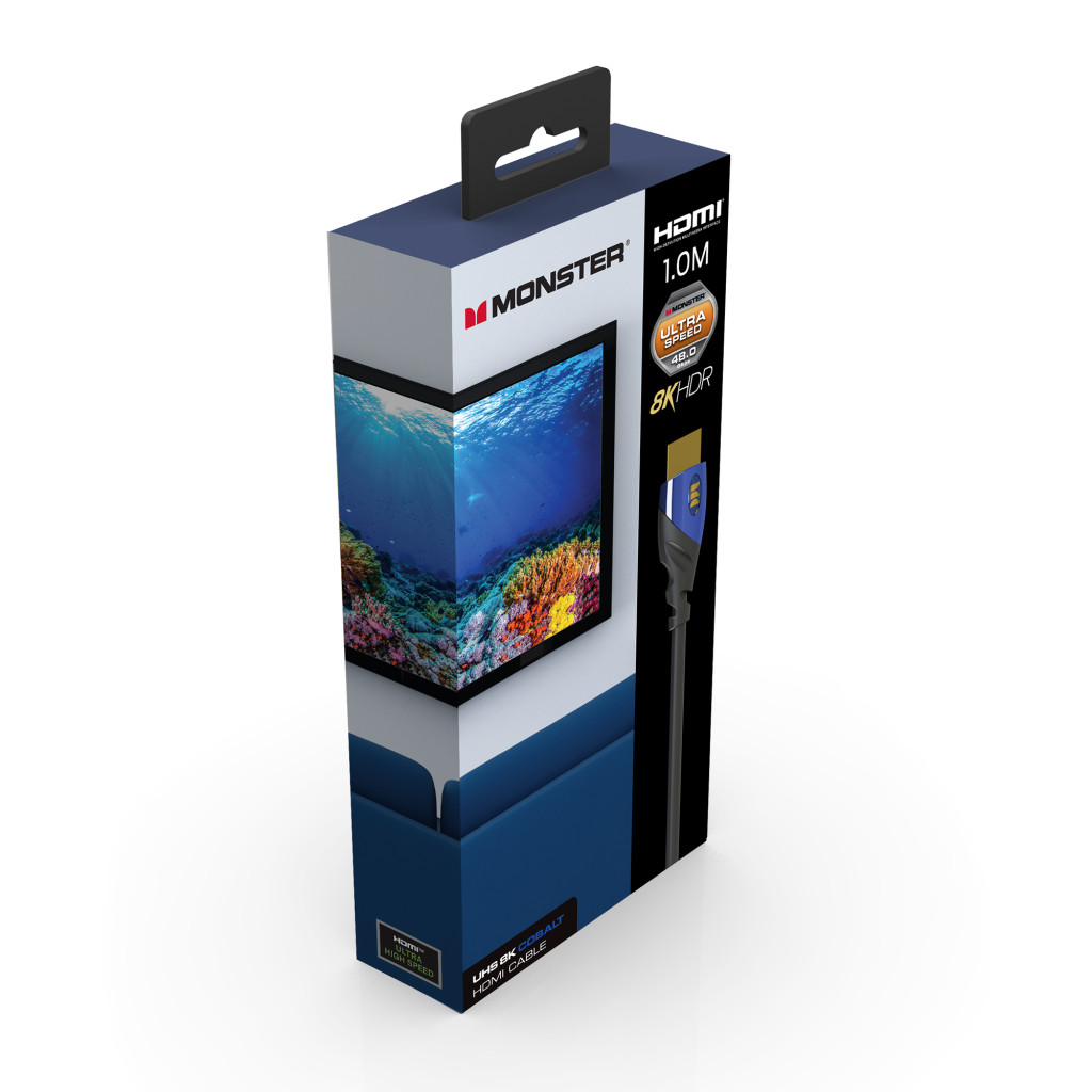 Monster Cable Essentials, HDMI кабель, 8К, UHS, Cobalt, 1m